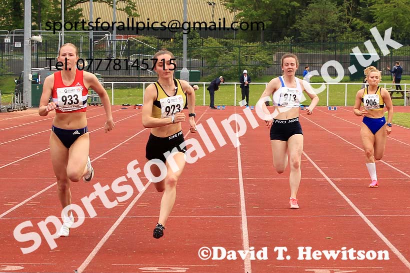 Senior Womens 100 metres, 2023 North Eastern Track and Field Champs., Middlesbrough Sports Village, Middlesbrough. Photo: David T. Hewitson/Sports for All Pics